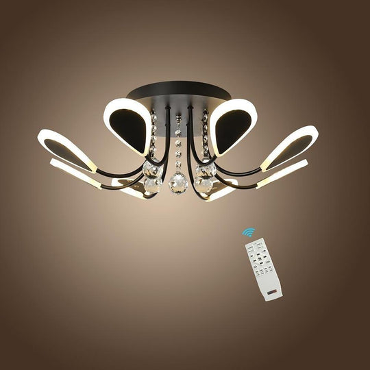 Modern Crystal Flush Mount Ceiling Light 8 Lights