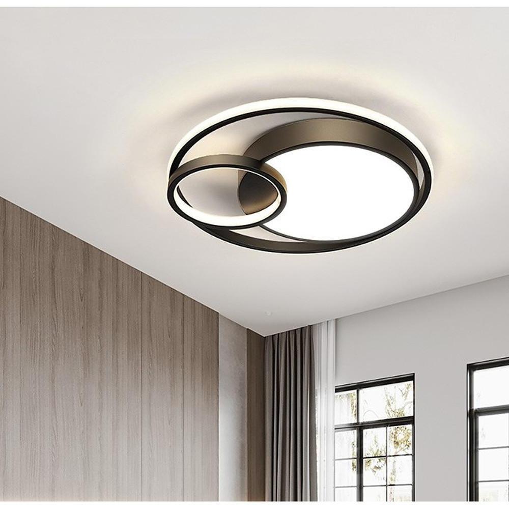3-Circle Artistic LED Flush Mount Ceiling Light – Metal Finish