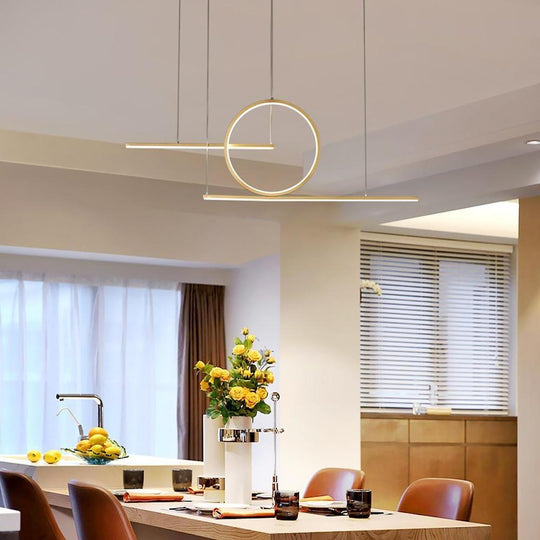 Circle Linear LED Modern Pendant Light for Dining Room