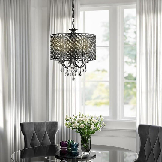 Electroplated Metal Crystal LED Country Chandelier – Kitchen Pendant Light