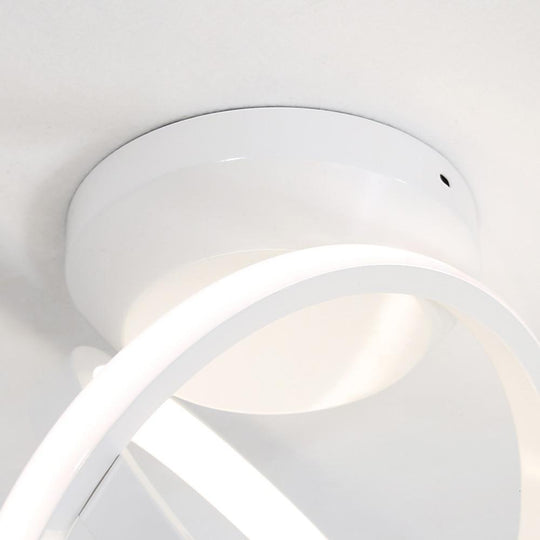 Creative Circles LED Black Modern Ceiling Light Flush Mount Lighting