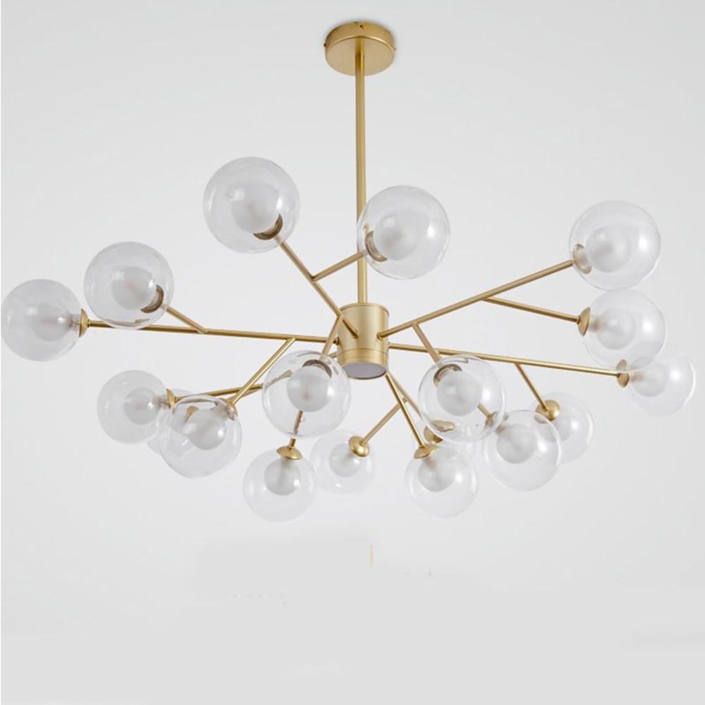 9-Light Glass LED Modern Chandelier