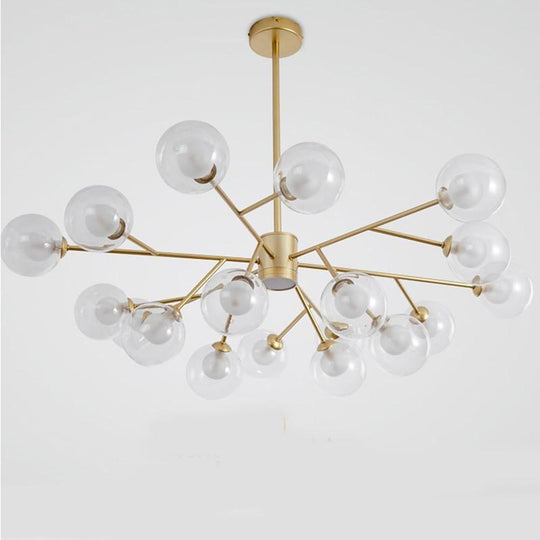 9-Light Glass LED Modern Chandelier