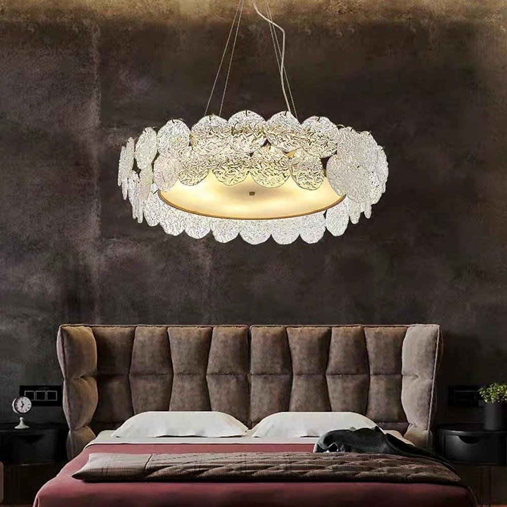 Shell-Inspired Glass and Acrylic LED Chandelier
