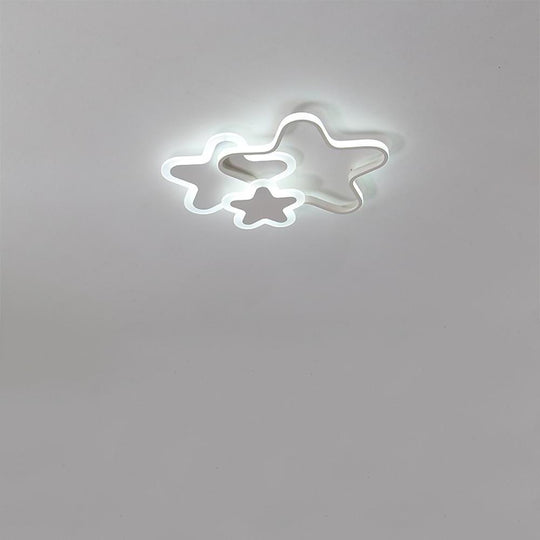 Triple Star Flush Mount LED Ceiling Light