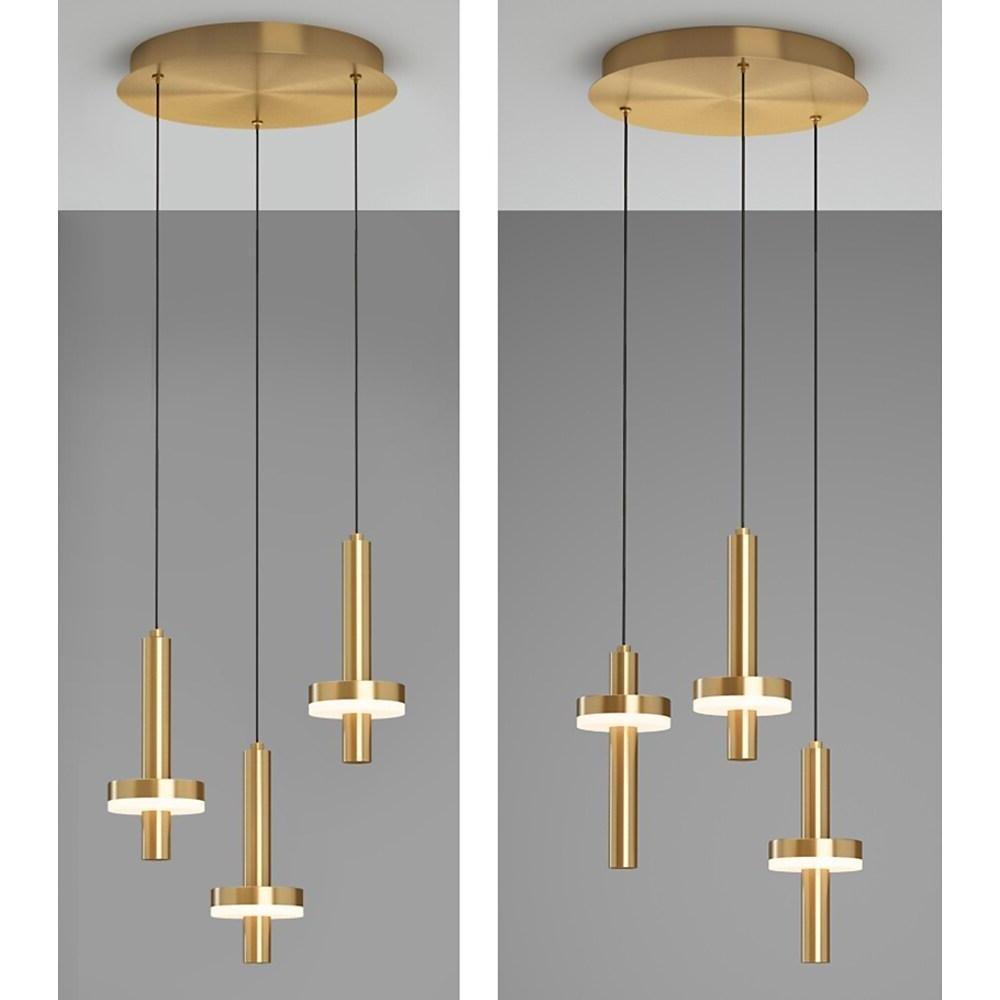 Circle Cylinder LED Gold Nordic Pendant Light