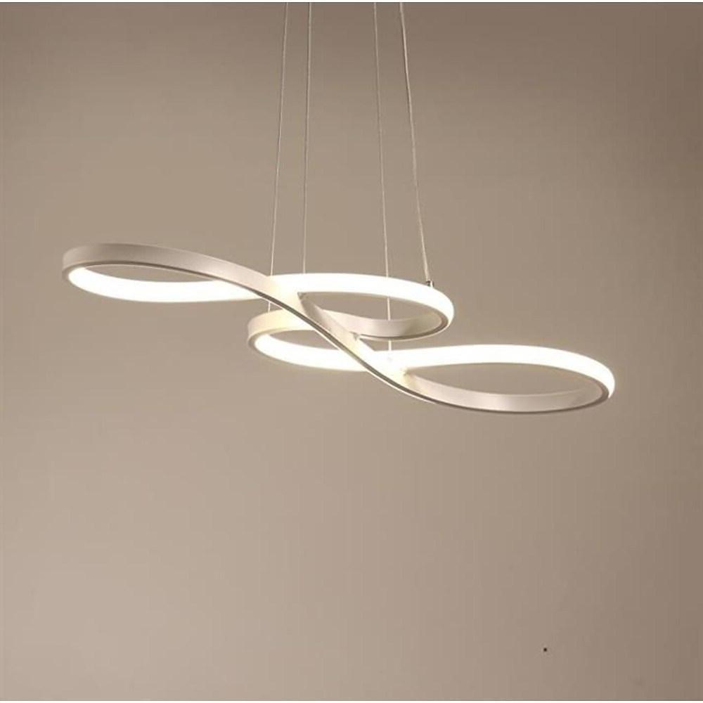 Metal Silica Pendant LED Abstract Curved Strip Chandelier for Dining Room