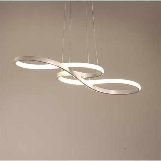 Metal Silica Pendant LED Abstract Curved Strip Chandelier for Dining Room