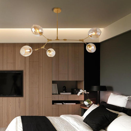 Nordic Branches Bubble Sputnik Chandelier – 5 to 11 Lights, Gold Finish