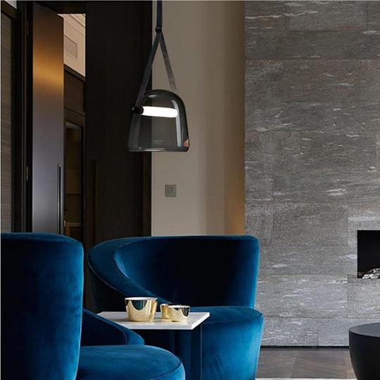 Unique Glass & Metal LED Industrial Pendant Light