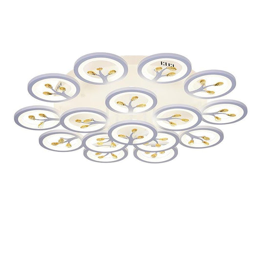 16 Lights Flower Dimmable LED White Nordic Ceiling Light – Flush Mount