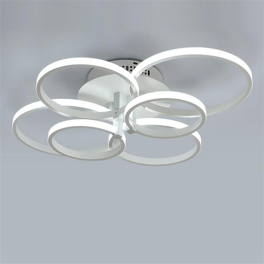 6-Light Metal and Silica Gel Flush Mount LED Ceiling Light – Modern Contemporary Design