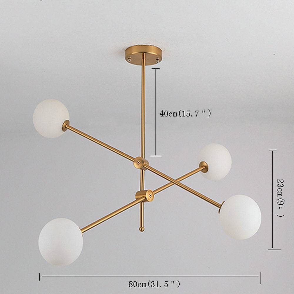 Geometrical Gold Sputnik 4-Light LED Chandelier