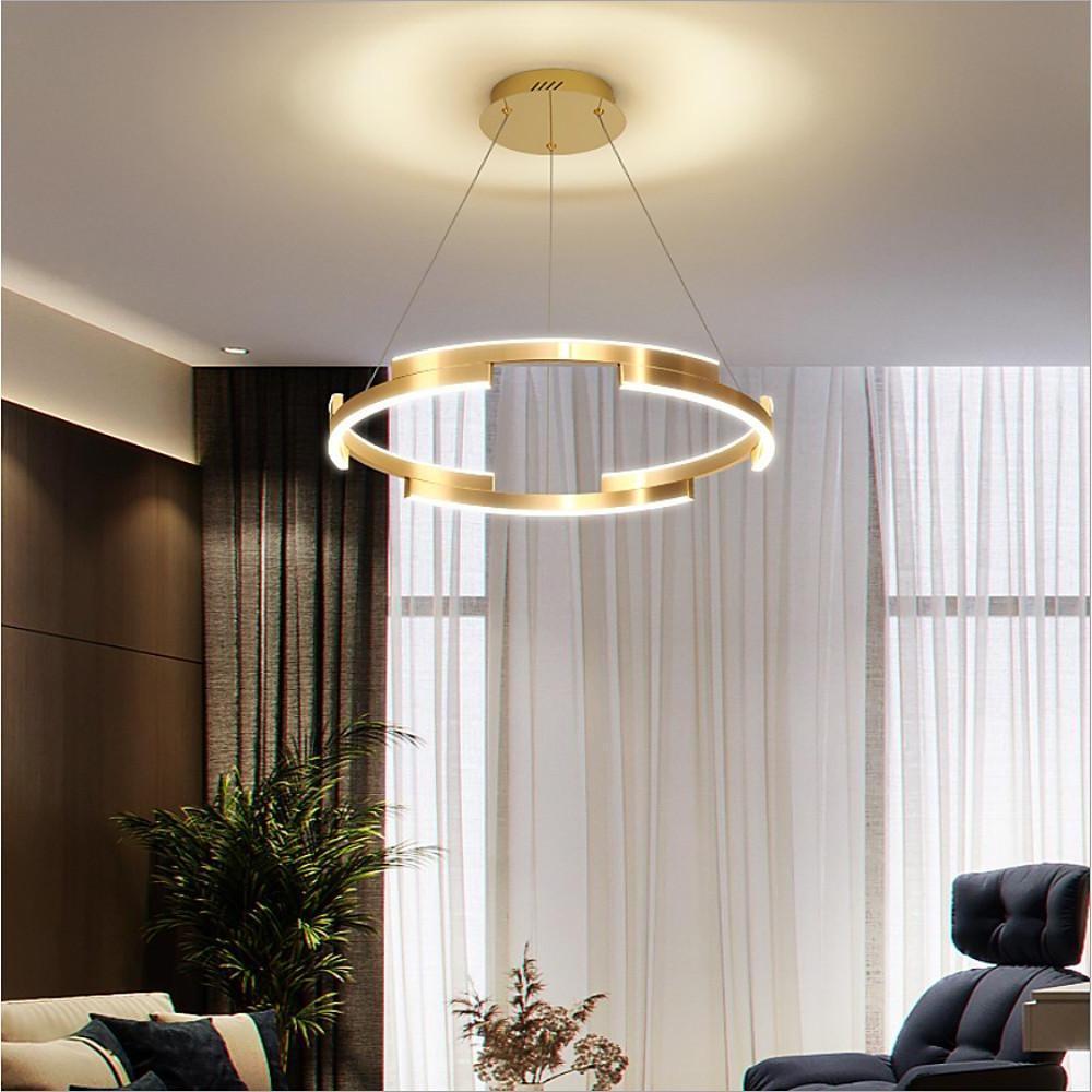 Interlocking Round Gold LED Modern Chandelier