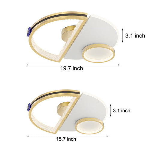 Semicircular Acrylic Ceiling Light with 3-Step Dimming
