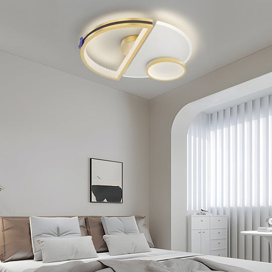 Semicircular Acrylic Ceiling Light with 3-Step Dimming