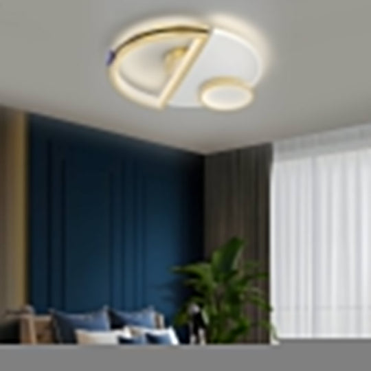 Semicircular Acrylic Ceiling Light with 3-Step Dimming