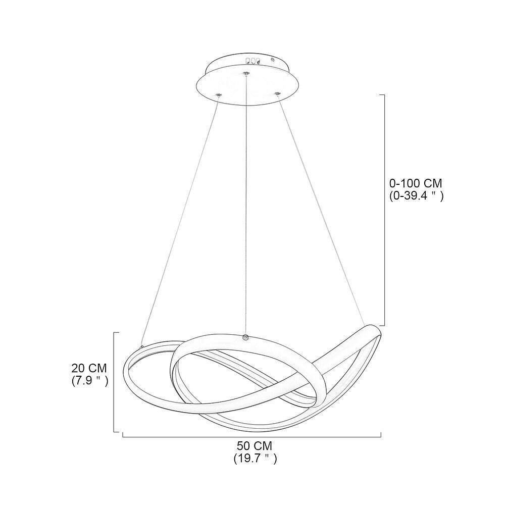 Interweaving Curved Décor Dimmable LED Adjustable Modern Pendant Light
