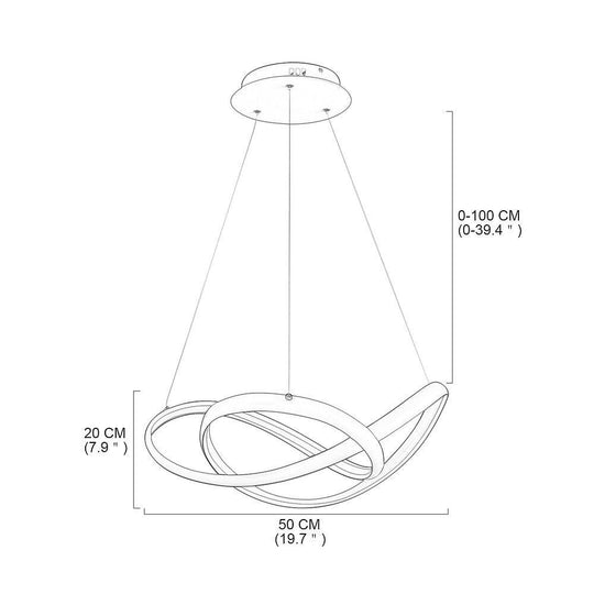Interweaving Curved Décor Dimmable LED Adjustable Modern Pendant Light