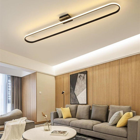 Rounded Rectangle Minimalist LED Flush Mount Ceiling Light