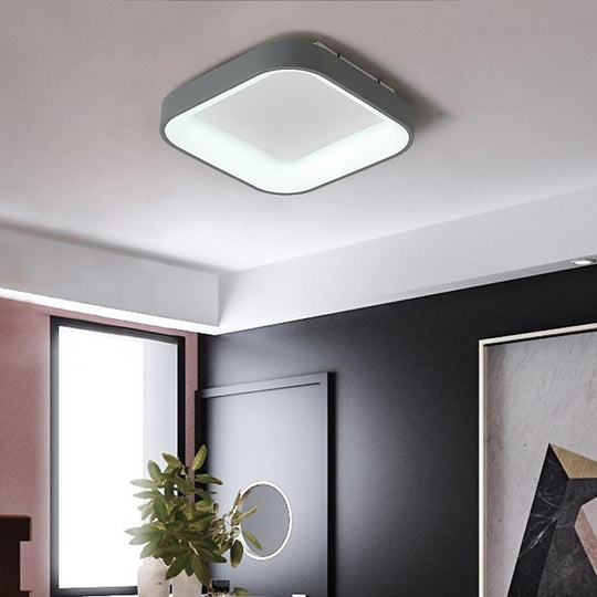 Square Shaped Modern LED Flush Mount Ceiling Light – Bedroom