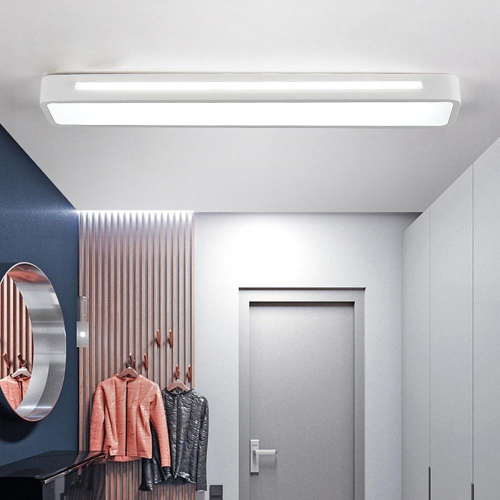 Black White Rectangular LED Flush Mount Ceiling Light