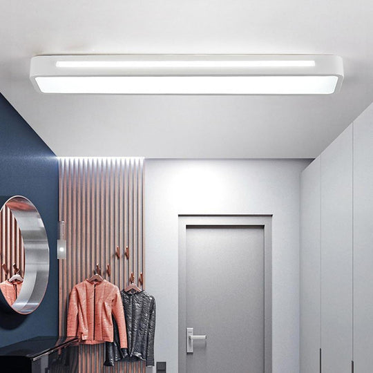 Black White Rectangular LED Flush Mount Ceiling Light