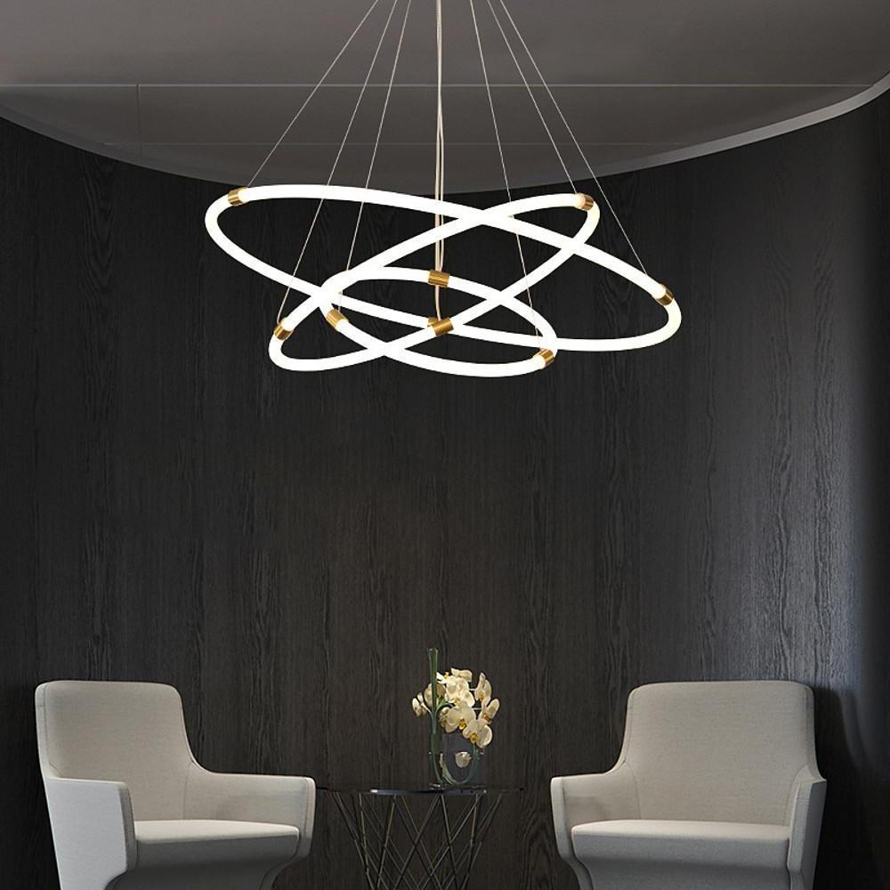 Surround Circle LED Chandelier – 2/3-Light with 4000 K Acrylic Glow