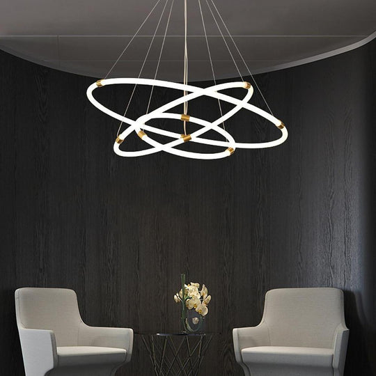Surround Circle LED Chandelier – 2/3-Light with 4000 K Acrylic Glow