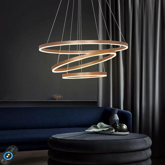 Three-Ring Chic Modern Metal Foyer LED Chandelier
