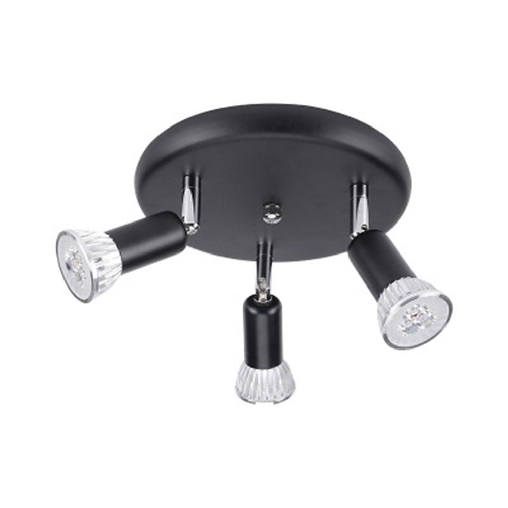 3-Light Industrial Modern Metal Black Flush Mount Ceiling Light