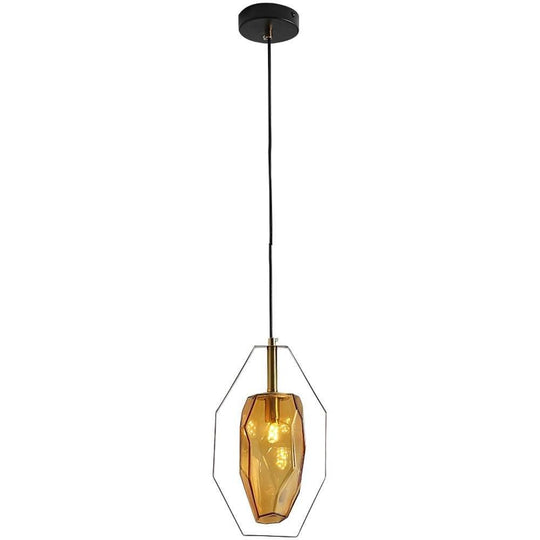 Nordic LED Glass Pendant Light with Electroplated Metal Finish