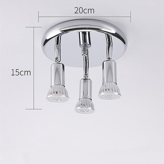 3-Light Industrial Modern Metal Black Flush Mount Ceiling Light