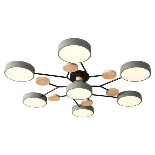 Sputnik – Artistic Metal and Wood Chandelier for Kids Room, Bedroom, and Living Spaces