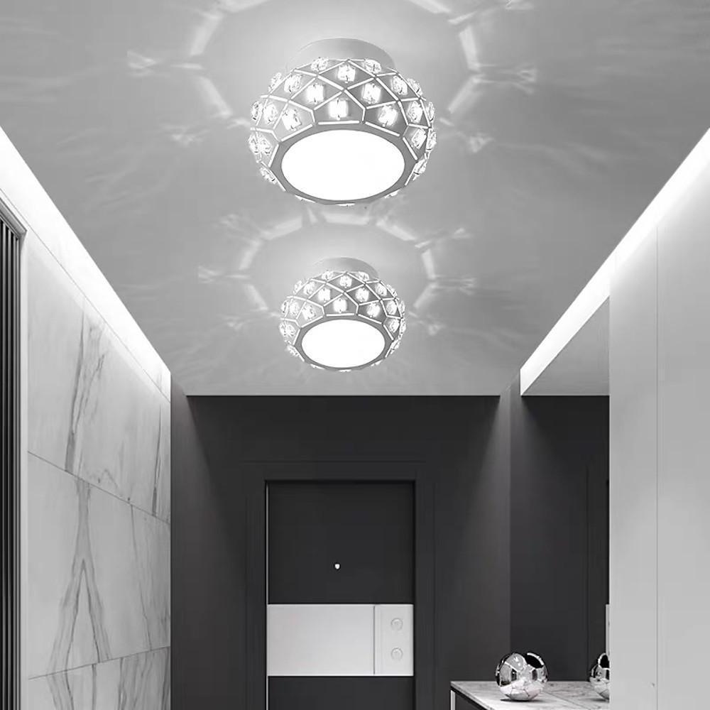 Metal Crystal Decorative LED Flush Mount Ceiling Light