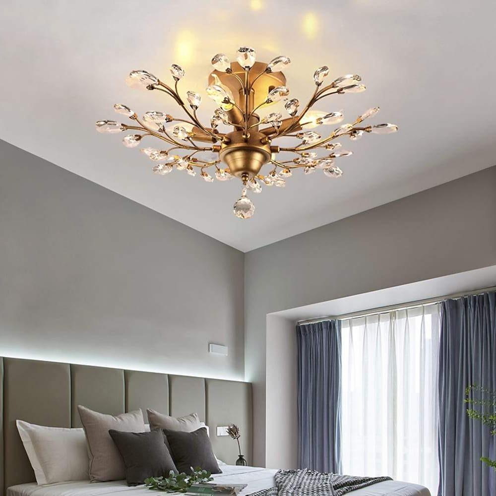 Unique Contemporary Crystal Flower Chandelier for Living Room