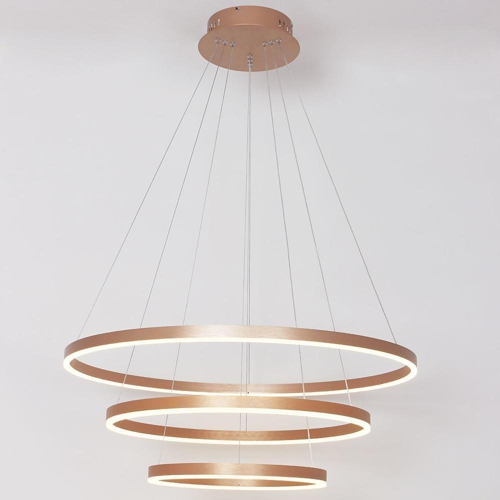 Three-Ring Chic Modern Metal Foyer LED Chandelier
