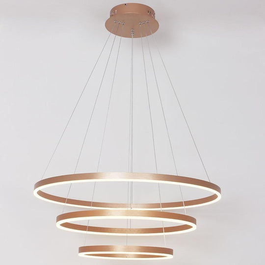 Three-Ring Chic Modern Metal Foyer LED Chandelier
