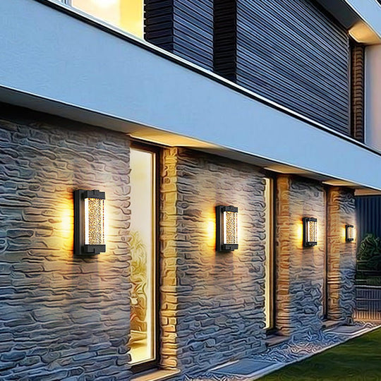 Rectangular Bubbles Crystal LED Outdoor Wall Light
