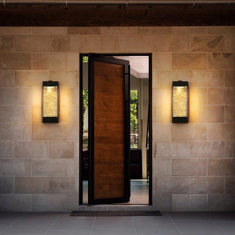 Rectangular Bubbles Crystal LED Outdoor Wall Light