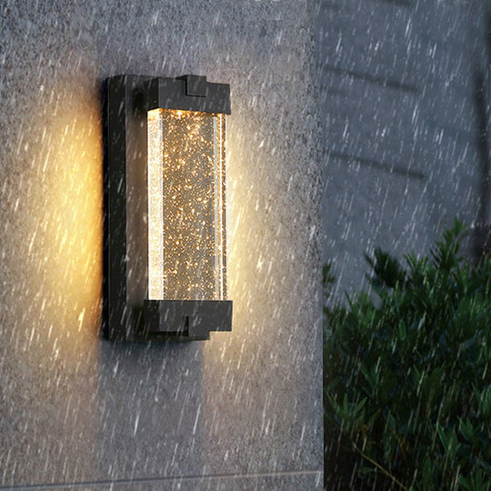 Rectangular Bubbles Crystal LED Outdoor Wall Light