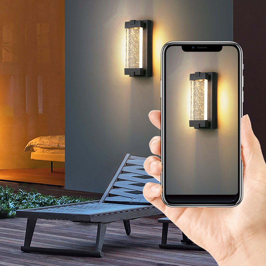 Rectangular Bubbles Crystal LED Outdoor Wall Light