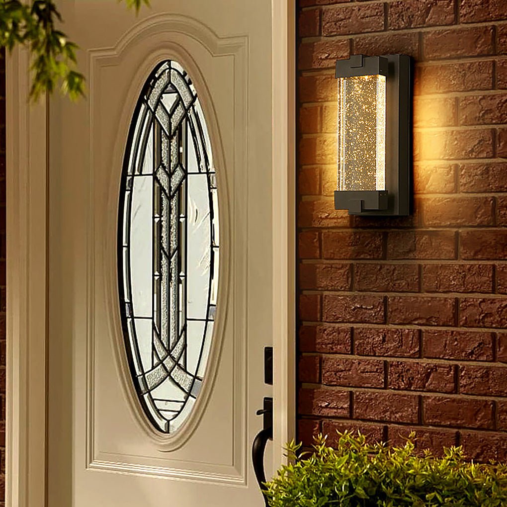 Rectangular Bubbles Crystal LED Outdoor Wall Light