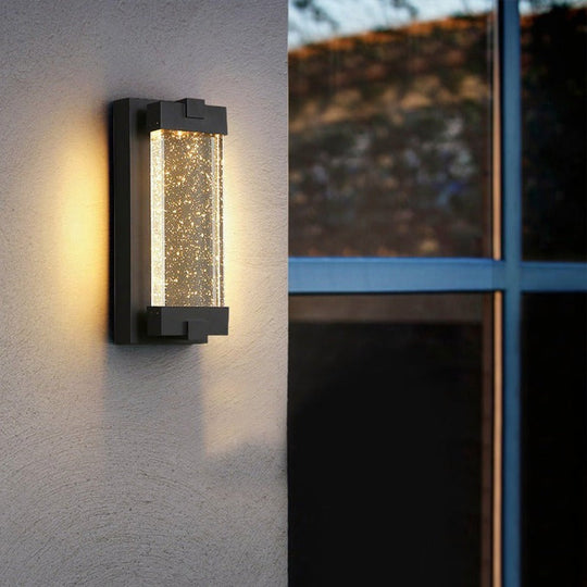 Rectangular Bubbles Crystal LED Outdoor Wall Light