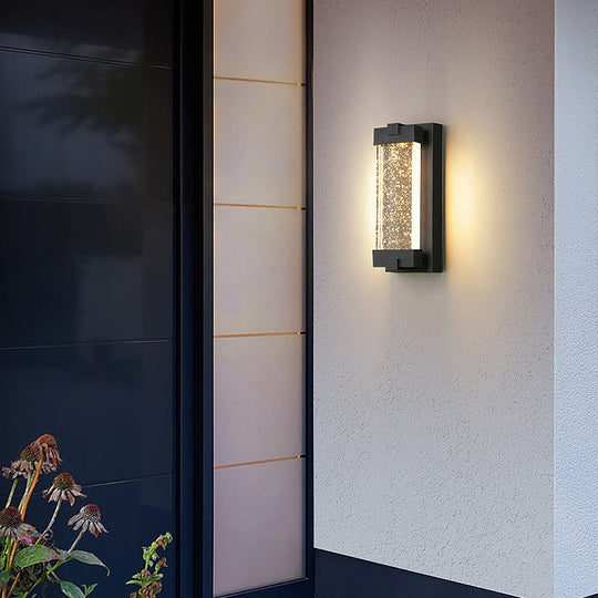 Rectangular Bubbles Crystal LED Outdoor Wall Light