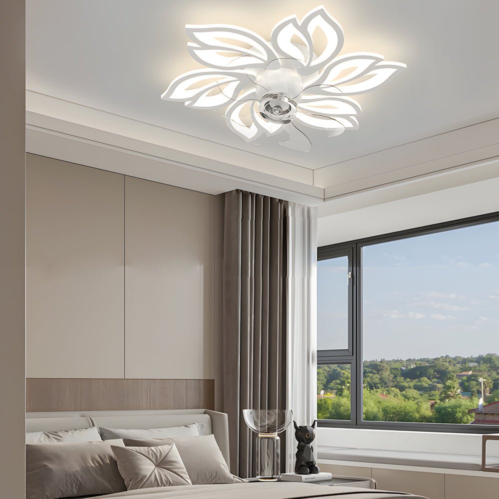 Simple Flowers 3-Step Dimming Modern Ceiling Fan Light