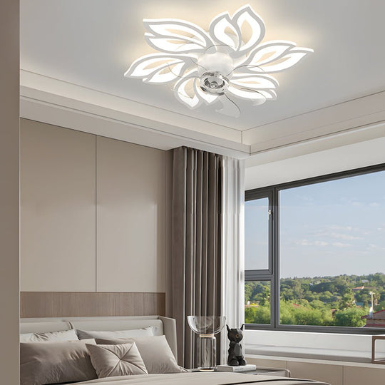 Simple Flowers 3-Step Dimming Modern Ceiling Fan Light