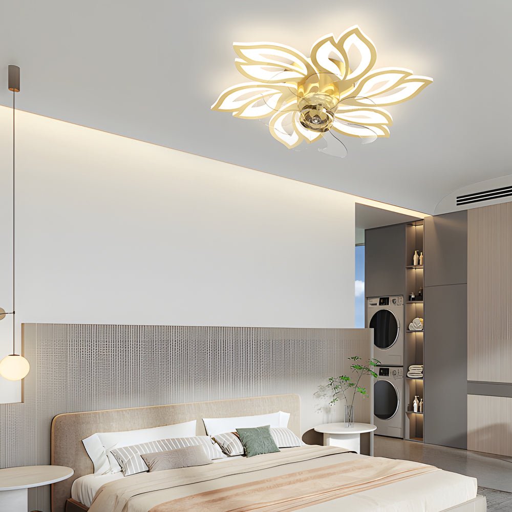Simple Flowers 3-Step Dimming Modern Ceiling Fan Light