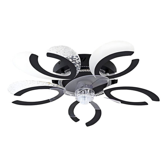 Simple Flowers Mute Timing Smart Bladeless Ceiling Fan Light