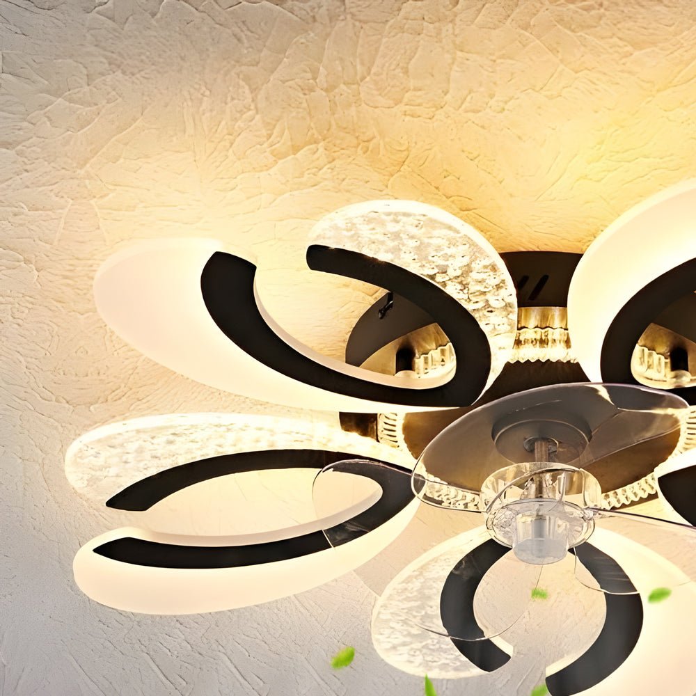 Simple Flowers Mute Timing Smart Bladeless Ceiling Fan Light